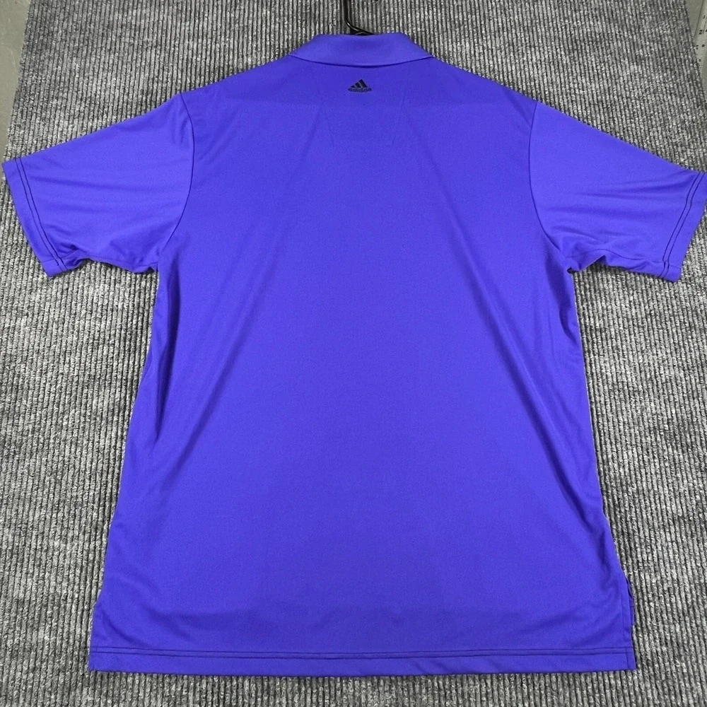 Adidas Polo Shirt Mens Large Purple Short Sleeve Golf Casual Outdoor Lightweight